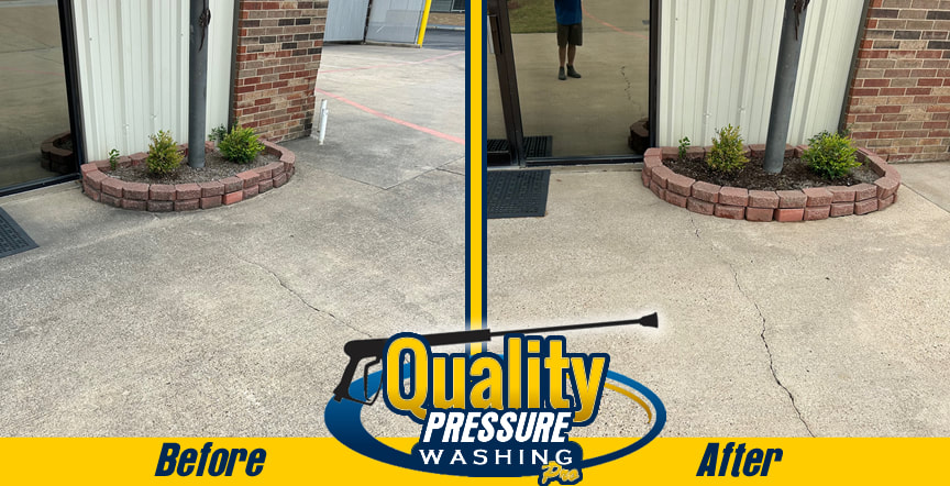 Commercial Building Pressure Washing Entrance Euless, TX