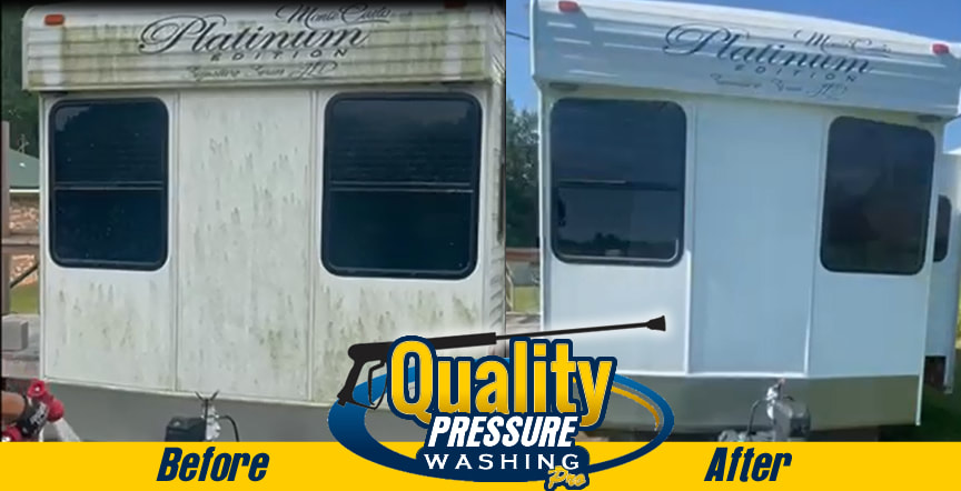 Pressure Washing Before and After RV Cleaning